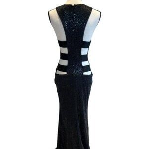 Va Va Voom Black Sequin Cut Out Gown Prom